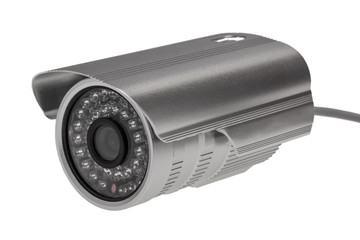 External security surveillance camera with night vision LED backlight
