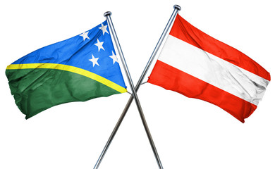 Solomon islands flag with Austrian flag, 3D rendering