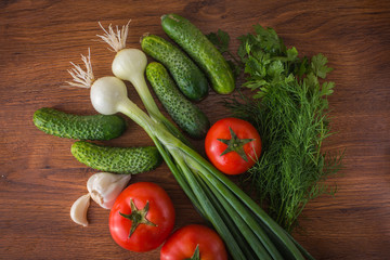 Vegetables on the table top