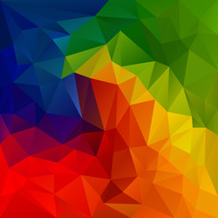vector abstract irregular polygon background with a triangular pattern in spectrum color full rainbow colors