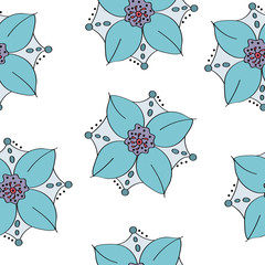 Floral seamless pattern of bright color pretty summer sweet