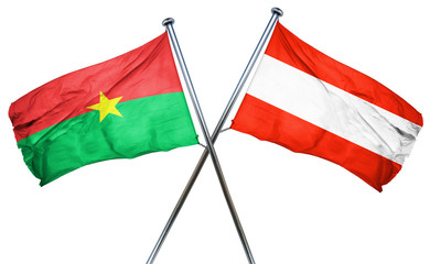 Burkina Faso flag with Austrian flag, 3D rendering