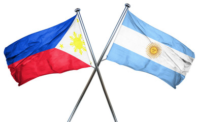 Philippines flag with Argentina flag, 3D rendering