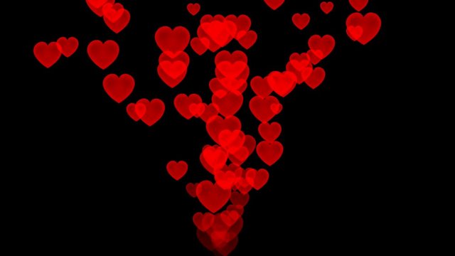 Animierte Herzen auf schwarzem  Hintergrud 