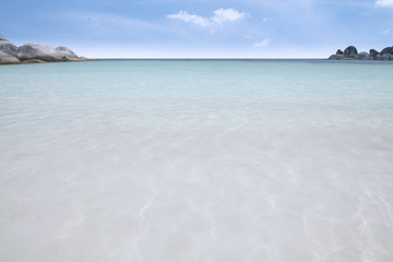 Clear tropical beach with white sand