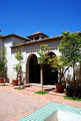 Fototapeta na wymiar Patio de los Naranjos within the Nasrid Palace, Malaga castle.
