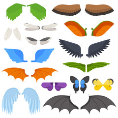 Fototapeta premium Wings isolated vector illustration.