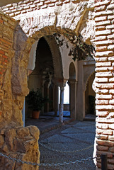 Moorish archway in Malaga castle.
