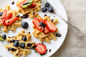 summer breakfast concept with berries