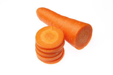 Fresh and sweet carrot isolated on white background