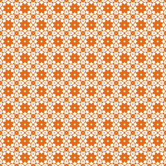 Seamless color pattern with abstract geometric design. Retro Wallpaper. Vintage seamless pattern. White and orange ornament.