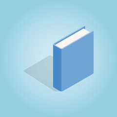 Blue book icon, isometric 3d style