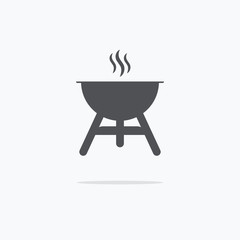 Barbecue grill icon or sign isolated on white background. BBQ sy