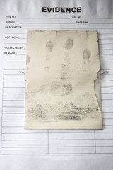 latent fingerprint keep by forensic on evidence bag in crime scc
