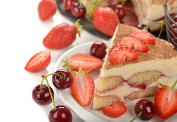 Strawberry tiramisu cake