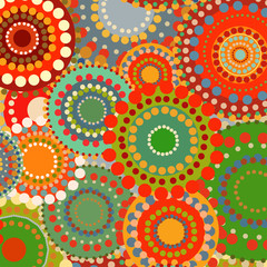 Textile color retro background ornament circles