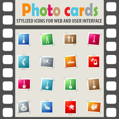 garden tools icon set