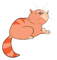 Illustration of a Cute Cat. Cartoon Character