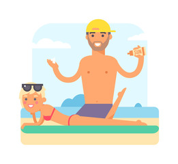 Male masseur vector illustration.