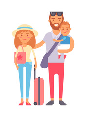 Vacation family vector illustration.