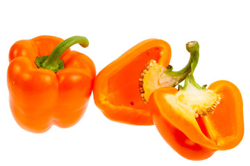 Top view Orange bell pepper