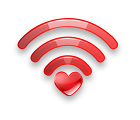 Red symbol of the free Wi fi