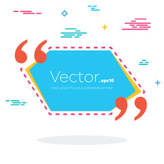 Abstract concept vector empty speech square quote text bubble. For web and mobile app isolated on background, illustration template design, creative presentation, business infographic social media