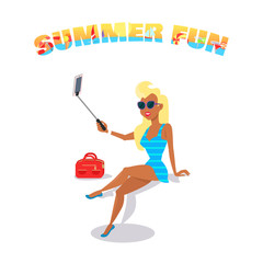 Fototapeta premium People Relax Summer Isolated on White Background