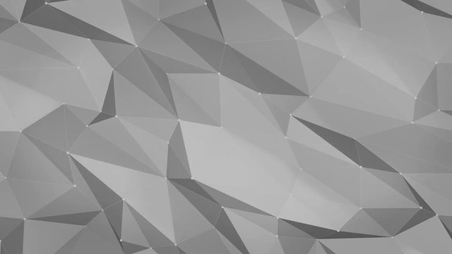 Grey low poly abstract background. 4K video background 3d animation.