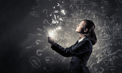 Woman with tablet pc