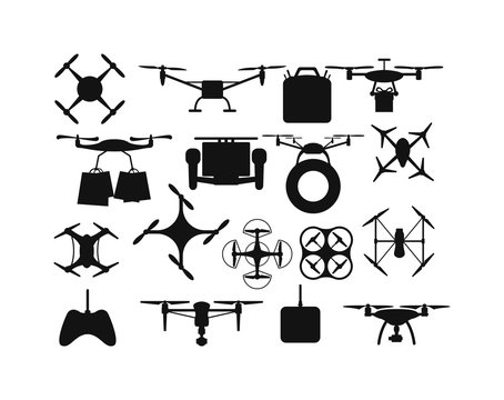 Quadrocopters drone helicopter toy vector illustration.