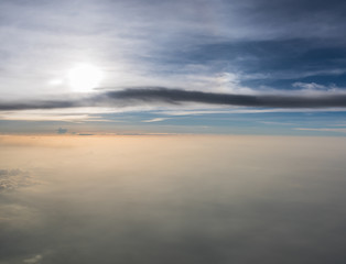 Fototapeta na wymiar Many cloud in Flying above sunrise
