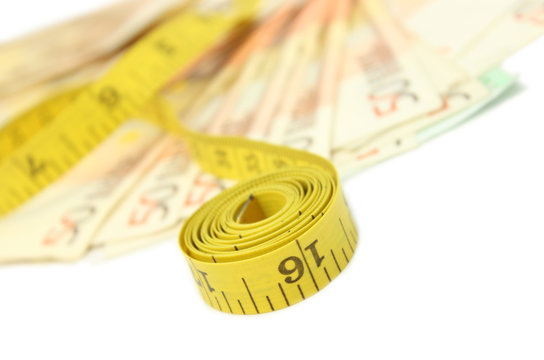 Measure tape and money