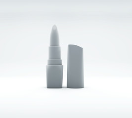 3D illustration of blank lipstick mockup isolated on white.