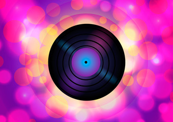 Vector illustration. Musical plate against the background of abstraction.