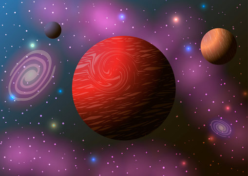 Vector illustration. Planets in space.