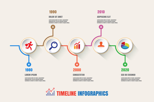 Design template: Business timeline, Vector Illustration
