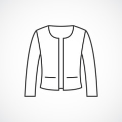 Naklejka premium Women's classic jacket icon. Vector line fashion clothes icon.