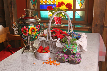 Samovar with set of confiture