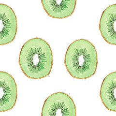Fototapeta premium watercolor kiwi pattern