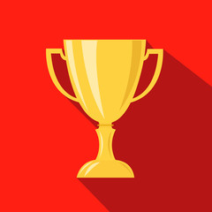 Cup hunting champion. Cartoon flat icon. Vector illustration. Hunt season