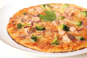Italian pizza slices on plate