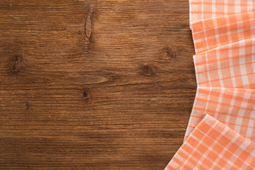  Tablecloth textile on wooden background 