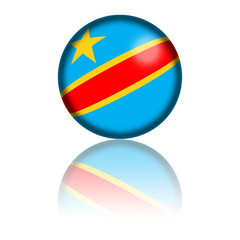 Democratic Republic of the Congo Flag Sphere 3D Rendering