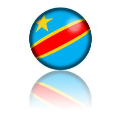 Fototapeta premium Democratic Republic of the Congo Flag Sphere 3D Rendering