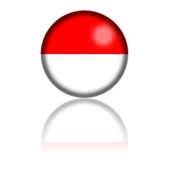 Indonesia Flag Sphere 3D Rendering