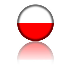 Poland Flag Sphere 3D Rendering
