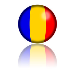 Fototapeta premium Romania Flag Sphere 3D Rendering