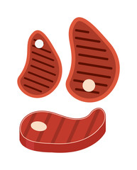 Steak isolated vector illustration.