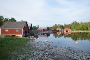 Fisherman cabins on the est coast in Sweden